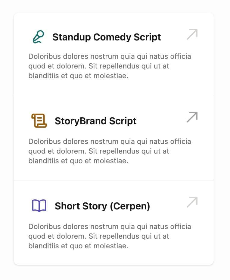 Template gallery for quick project starts